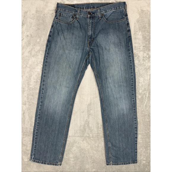 Levis 559 Jeans Mens 36X32 Relaxed Straight Leg Stretch Denim‎ Dark Wash Casual - Picture 1 of 13
